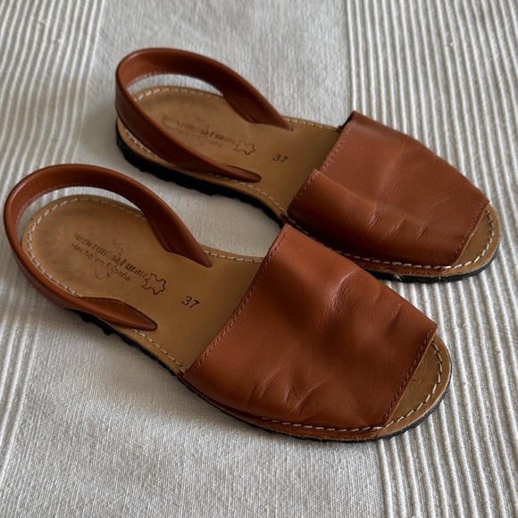 Menorquina Huran Shoes - Menorquina Huran Leather Slingback Sandals Size 37